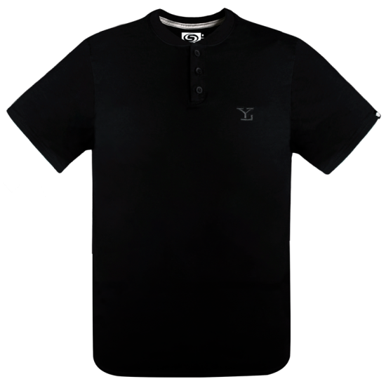 Playera Leones Cuello Henley Negro Caballero