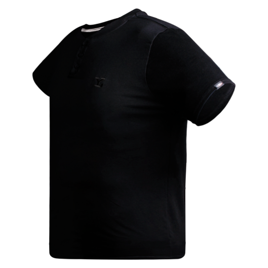 Playera Leones Cuello Henley Negro Caballero