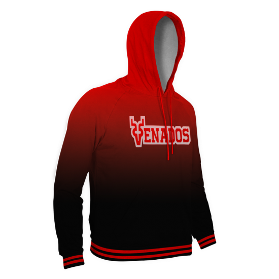 Hoodie Venados Rojo/Ngo Degradado Caballero