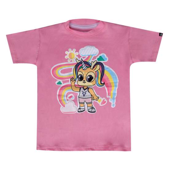 Playera Vennycornia Arcoíris Rosa Infantil