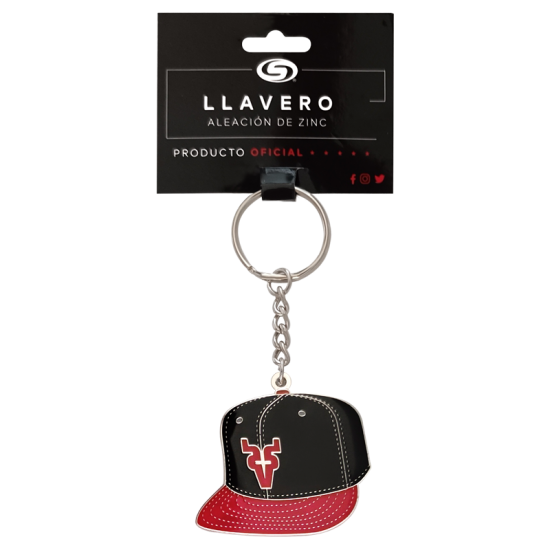 Llavero Venados Metal Gorra Ngo/Rojo V