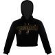 Hoodie Yaquis Crop Top Negro/Dorado Dama