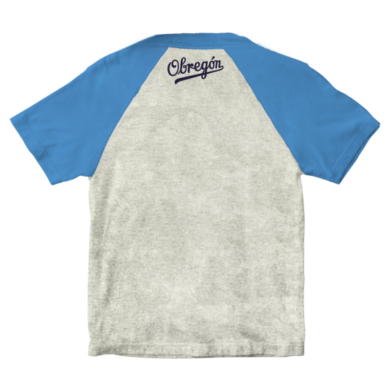 Playera Yaquis Ranglan Avena/Azul Infantil