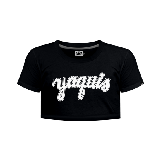 Playera Yaquis Crop Top Negro Dama